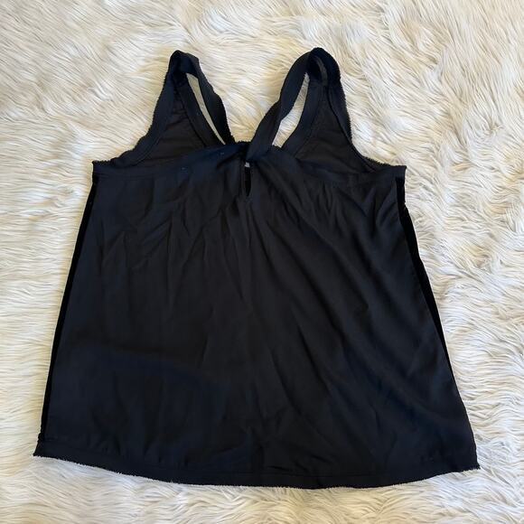 Abercrombie & Fitch Velvet Beaded Tank Top V-Neck Sleeveless Racerback Blouse - Picture 6 of 8